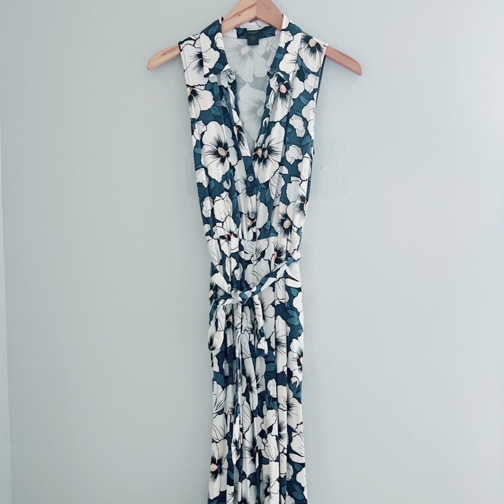 Blue floral jumpsuit